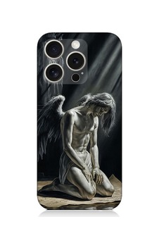 Apple Uyumlu iPhone 16 Pro Max Gölgede Diz Çöken Melek Desenli Silikon Kılıf Çok Renkli Apple Uyumlu iPhone 16 Pro Max Gölgede Diz Çöken Melek Desenli Silikon Kılıf Çok Renkli