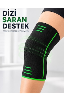Erturkstore Mey İthalat Siyah Yeşil Diz Desteği Esnek Örme Kumaşlı Spor Dizlik - Erturkstore Mey İthalat Siyah Yeşil Diz Desteği Esnek Örme Kumaşlı Spor Dizlik -