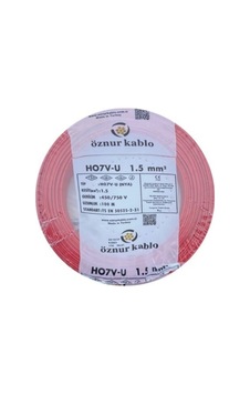 Öznur 1.5 Mm Nya %100 Bakır Tek Damar Kablo Kırmızı Renk 1 Top 100 Metre Öznur 1.5 Mm Nya %100 Bakır Tek Damar Kablo Kırmızı Renk 1 Top 100 Metre