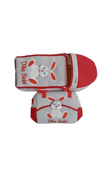 Diba Baby Tavşan Desenli Portbebe + Bebek Çanta Seti 2'li