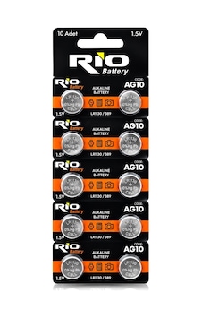 Rio Battery Ag10 Lr1130/389 Alkalin Düğme Pil 1.5v 10'lu Kart Rio Battery Ag10 Lr1130/389 Alkalin Düğme Pil 1.5v 10'lu Kart