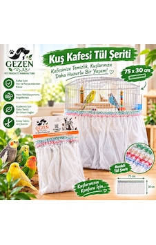 Renkli Şeritli Kuş Kafesi Tülü Xxl Boy 75x30 Cm Tüy Ve Yem Kabuklarını Önleme Özellikli Renkli Şeritli Kuş Kafesi Tülü Xxl Boy 75x30 Cm Tüy Ve Yem Kabuklarını Önleme Özellikli