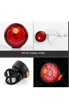 Usb Li Bisiklet Arka Çakar Stop Yuvarlak Siyah Usb Li Bisiklet Arka Çakar Stop Yuvarlak Siyah