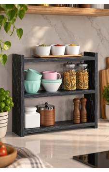 Sulorahome 3 Raflı Mermer Desenli Siyah Tezgah Üstü Düzenleyici Raf Sulorahome 3 Raflı Mermer Desenli Siyah Tezgah Üstü Düzenleyici Raf