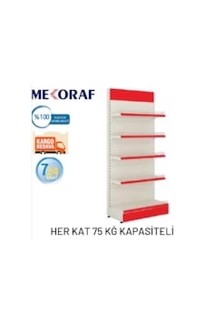 Mekoraf Market Rafı 225X90X35 Cm 5 Katlı Beyaz Mekoraf Market Rafı 225X90X35 Cm 5 Katlı Beyaz