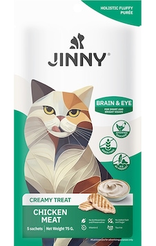 Jinny Tavuklu Beyin Ve Göz Destekli Creamy Kedi Ödülü 5x15 Gr Jinny Tavuklu Beyin Ve Göz Destekli Creamy Kedi Ödülü 5x15 Gr