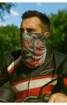 Sticker Works Motorcu Gri Kurukafa Buff Maske Outdoor Boyunluk Unisex Bandana Standart Sticker Works Motorcu Gri Kurukafa Buff Maske Outdoor Boyunluk Unisex Bandana Standart