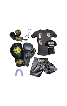 Kogam Boks Eldiveni, Leon Kick Boks Şortu, Tişört, Bandaj, Dişlik Seti Kogam Boks Eldiveni, Leon Kick Boks Şortu, Tişört, Bandaj, Dişlik Seti