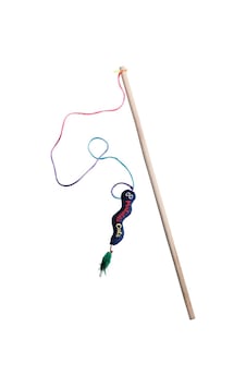 Matatabi Cats Wormy Ahşap Saplı Peluş Oyuncaklı Kedi Oltası 45 CM