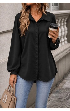 DefyModa Kadın Siyah Oversize Gömlek DefyModa Kadın Siyah Oversize Gömlek