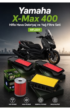 Yamaha X-max 400 Hiflo Hava Debriyaj Ve Yağ Filtre Seti Hfl001 Yamaha X-max 400 Hiflo Hava Debriyaj Ve Yağ Filtre Seti Hfl001