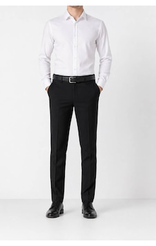 Neco Giyim Erkek Slim Fit Düz Kumaş Pantolon Siyah Siyah