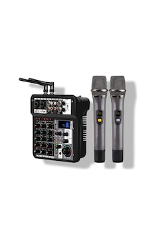 König K-6000 2x200 6 Kanallı 2 Uhf Mikrofonlu Şarjlı Power Mikser König K-6000 2x200 6 Kanallı 2 Uhf Mikrofonlu Şarjlı Power Mikser