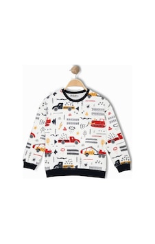 Alglıfe Erkek Çocuk Araba Ve İş Makineleri Desenli Sweatshırt Siyah Alglıfe Erkek Çocuk Araba Ve İş Makineleri Desenli Sweatshırt Siyah