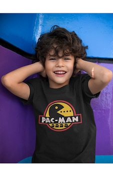 Sevbano Pacman Baskılı Unisex Oyun Çocuk Tişört 1-12 Yaş Siyah Sevbano Pacman Baskılı Unisex Oyun Çocuk Tişört 1-12 Yaş Siyah