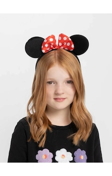 Kırmızı Fiyonklu Minnie Mouse Taç Fare Tacı Kafa Bandı N712