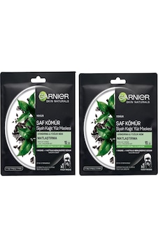 Garnier Saf Kömür Matlaştırıcı Kağıt Maske 2'li Set Garnier Saf Kömür Matlaştırıcı Kağıt Maske 2'li Set