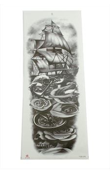 Gemi - 319 - Tattoo Kol - Flzdgnkr - Dövme Sticker-siyah