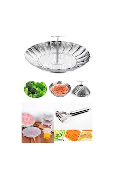 Yayke Buharda Pişirme Aparatı + 6'lı Silikon Kapak & Jülyen Soyucu