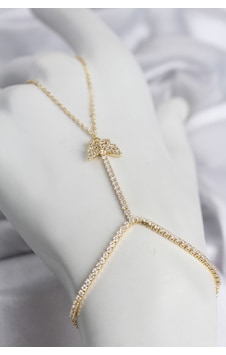Gold Renk Pirinç Zirkon Taşlı Kelebek Model Şahmeran Altın Gold Renk Pirinç Zirkon Taşlı Kelebek Model Şahmeran Altın