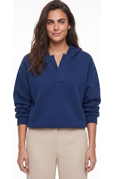 Onloox Kadın Lacivert Lacivert Pamuklu V Yaka Düşük Omuz Kapişonlu Uzun Kollu Ribana Detaylı Sweatshirt Onloox Kadın Lacivert Lacivert Pamuklu V Yaka Düşük Omuz Kapişonlu Uzun Kollu Ribana Detaylı Sweatshirt