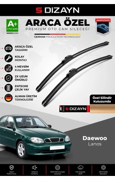 S-dizayn Daewoo Lanos Ön Cam Silecek Seti 1997-2003 Premium Araca Özel 48-48 Cm A+ Kalite Aocs-1726