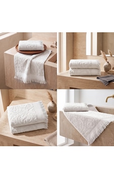 Botti Home %100 Pamuk Jakarlı 2 Li El Ve Yüz Havlusu Seti 50 X 90 Cm Çeyizlik Saçaklı Havlu Kırık Beyaz Botti Home %100 Pamuk Jakarlı 2 Li El Ve Yüz Havlusu Seti 50 X 90 Cm Çeyizlik Saçaklı Havlu Kırık Beyaz