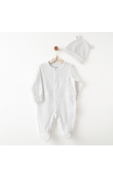 Andywawa Romper Hat Set My Little World Bebek Şapka Tulum Takım Ac26755 Beyaz Andywawa Romper Hat Set My Little World Bebek Şapka Tulum Takım Ac26755 Beyaz