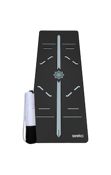 Seeka Yoga Pro Serisi Flow Yoga Mat - Siyah Turkuaz/Beyaz Çok Renkli