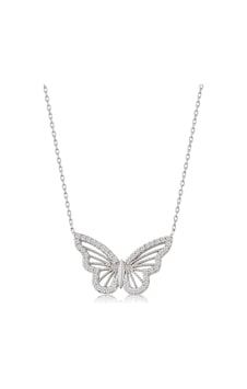X-Ladyaccessories Gümüş Renk Kolye Zirkon Taşlı Kelebek Bayan Kolye 1053 Çok Renkli X-Ladyaccessories Gümüş Renk Kolye Zirkon Taşlı Kelebek Bayan Kolye 1053 Çok Renkli