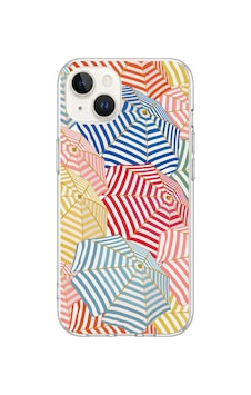 iPhone 13/14 Uyumlu Şemsiyeler Baskılı Silikon Kılıf Renkli iPhone 13/14 Uyumlu Şemsiyeler Baskılı Silikon Kılıf Renkli