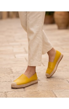 Futsishoes Lucıa Sarı Hakiki Deri Dikiş Detaylı Kadın Espadril Futsishoes Lucıa Sarı Hakiki Deri Dikiş Detaylı Kadın Espadril