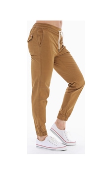 Cedy Denim Erkek Lastikli Mevsimlik Gabardin Jogger Bağcıklı Pantolon C314 Camel
