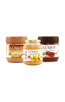 Gürsoy 3'lü Tanışma Paketi (400 g Fındık Ezmesi + 400 g Kakaolu F Gürsoy 3'lü Tanışma Paketi (400 g Fındık Ezmesi + 400 g Kakaolu F