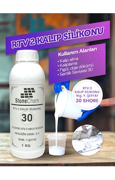 Yüksek Kalite 1. Sınıf Rtv 2 Kalıp Silikonu 1 Kg Yarı Şeffaf 30 Shore 1