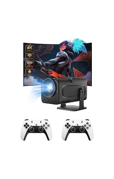 Çift Kollu Game Box Projeksiyon Cihazı Kumandalı Android Tv Dahili Hoparlör - Lisinya