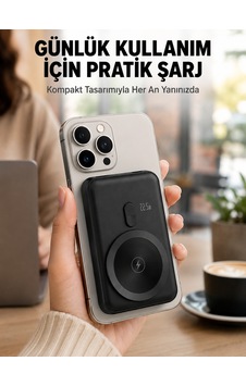 Magsafe Uyumlu Kablosuz Powerbank Taşınabilir Hızlı Şarj Yeni Nesil 3855796 Magsafe Uyumlu Kablosuz Powerbank Taşınabilir Hızlı Şarj Yeni Nesil 3855796