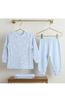 Sebi Bebe Ayıcık Kafa Pijama Takımı 9323 Mavi Sebi Bebe Ayıcık Kafa Pijama Takımı 9323 Mavi