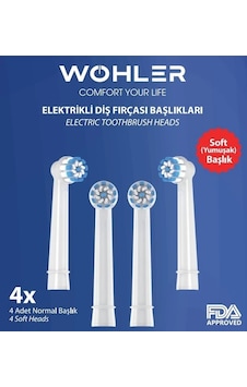 Wohler Şarjlı Ve Pilli Diş Fırçası Yedek Başlığı Yumuşak Çocuk Ve Yetişkin- 4 Adet Wohler Şarjlı Ve Pilli Diş Fırçası Yedek Başlığı Yumuşak Çocuk Ve Yetişkin- 4 Adet