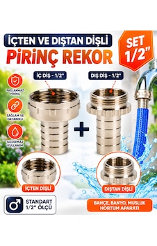 Pirinç Rekor 1/2 Set İç Dişli Dış Dişli Batarya Uyumlu Hortum Bağlantı Rekoru Pirinç Rekor 1/2 Set İç Dişli Dış Dişli Batarya Uyumlu Hortum Bağlantı Rekoru