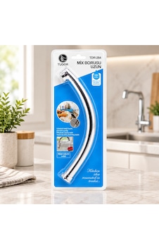 Uzun Mix Batarya Borusu Evye Ve Lavabo - Krom Süzgeçli Uç Sarı Uzun Mix Batarya Borusu Evye Ve Lavabo - Krom Süzgeçli Uç Sarı