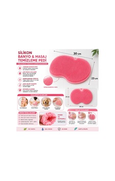 Silikon Banyo Masaj Pedi Duş Vücut Temizleme Pedi Yüz Temizleme Ve Peeling Fırçası 30x23 Cm - 900288778