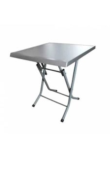 Plastik Tabla Kamp Masası Balkon Masası 60 60cm Gri