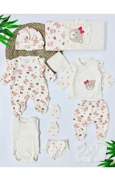 Alpbebe Bahamas Bears 10 Parça Yenidoğan Set - Ekru Ekru Alpbebe Bahamas Bears 10 Parça Yenidoğan Set - Ekru Ekru