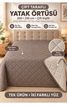 Cloud Soft Çift Taraflı Mikrofiber Peluş Çift Kişilik Yatak Örtüsü 200x220 Cm Vizon Cloud Soft Çift Taraflı Mikrofiber Peluş Çift Kişilik Yatak Örtüsü 200x220 Cm Vizon