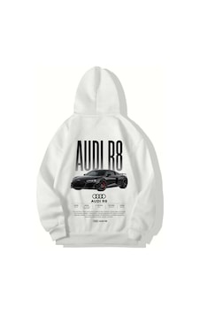 Brz Collection Unisex Oversize R8 Audı Hoodie Beyaz Brz Collection Unisex Oversize R8 Audı Hoodie Beyaz