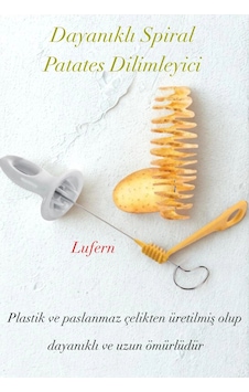 Dayanıklı Spiral Patates Dilimleyici Mutfak Eğlenceli Pratik Kızartma Garnitür Atıştırmalık Çok Renkli Dayanıklı Spiral Patates Dilimleyici Mutfak Eğlenceli Pratik Kızartma Garnitür Atıştırmalık Çok Renkli