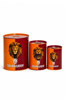 Galatasaray Lisanslı Aslan Baskılı Kumbara Seti - Çocuklar İçin 3'lü Taraftar Kumbarası