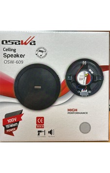 Osawa Osw-609 Trafolu 16 Cm Siyah Alçıpan Tavan Hoparlörü Osawa Osw-609 Trafolu 16 Cm Siyah Alçıpan Tavan Hoparlörü