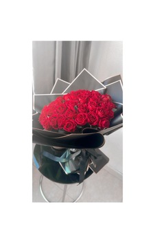 50 Adetli Kalıcı Solmayan Kırmızı Kadife Gül İsteme Çiçeği Bouquet - 617193533 Diğer
